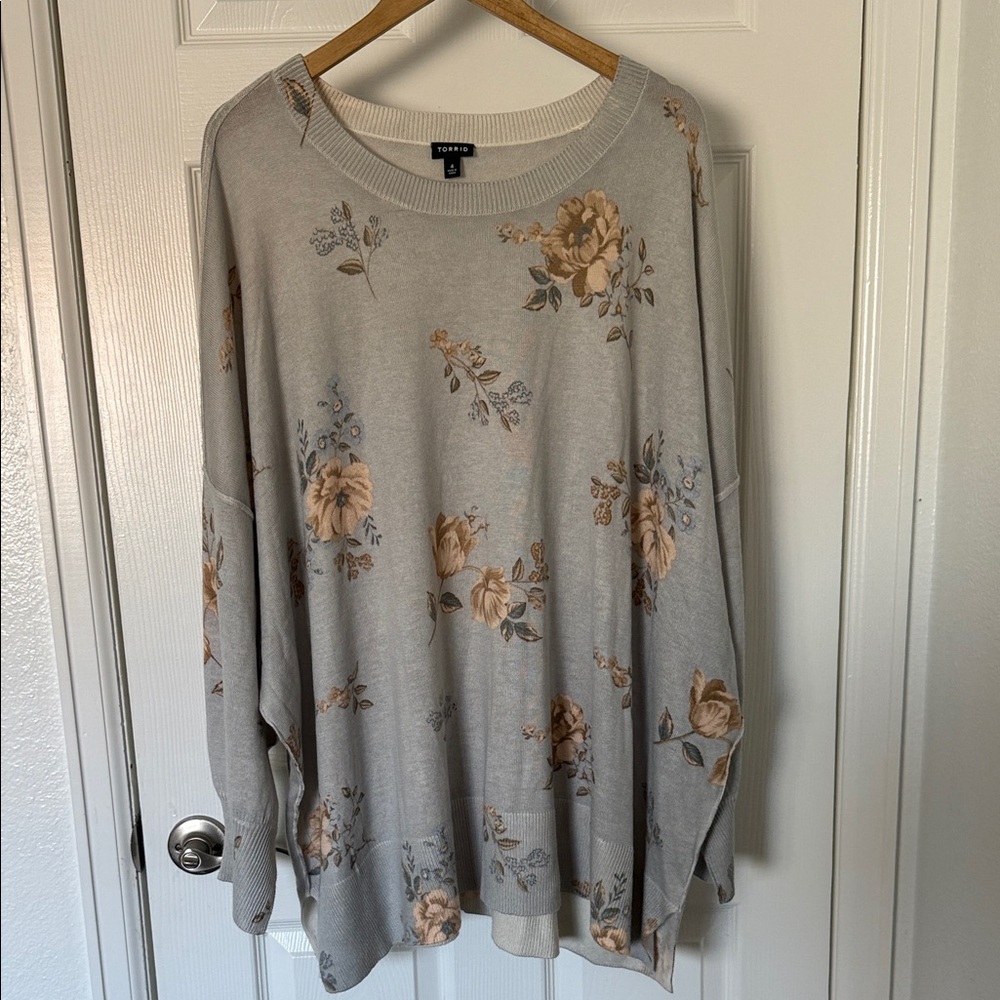 Oversized Drop Shoulder Tunic Sweater